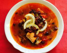 Рыбная солянка из трех видов лососевых