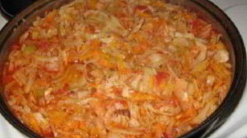 солянка с баклажанами и капустой