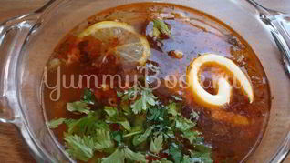 Солянка с говяжим языком