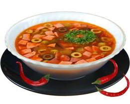 Суп солянка с колбасой