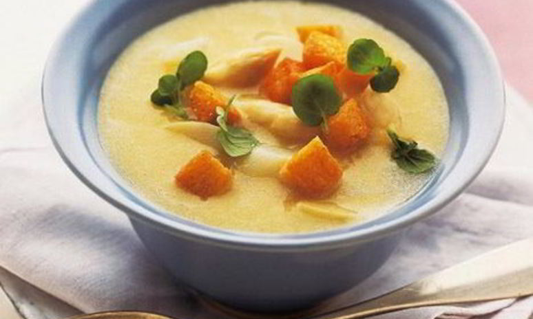 Рецепт супа из картофеля и спаржи с кресс-салатом