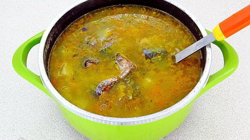 суп из рыбной консервы с рисом