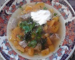 Суп из свинины с тыквой