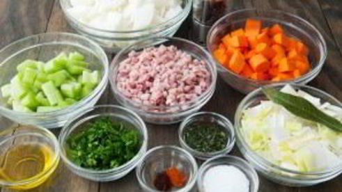 гороховый суп-пюре с сухариками