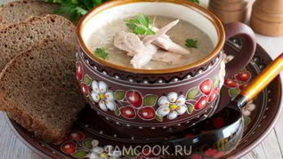 Грибной суп-пюре с курицей