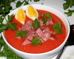 Холодный томатный суп-пюре Сальморехо
