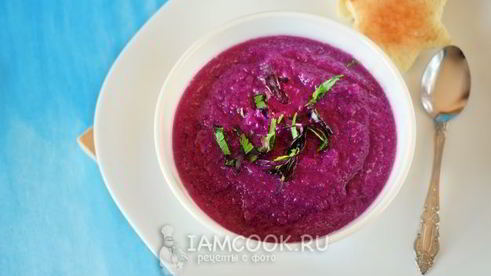 постный суп-пюре из красной капусты