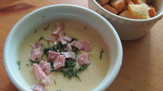 Суп-пюре из белой фасоли с розмарином