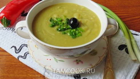 суп-пюре из сухого зеленого гороха