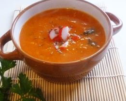 Суп-пюре из тыквы со шпинатом