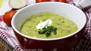 Суп-пюре из зеленого горошка