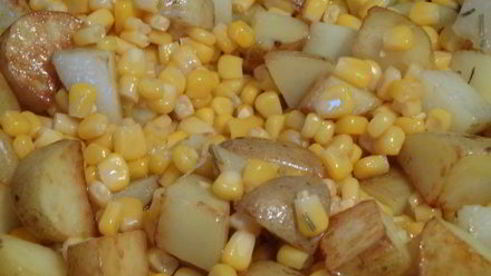 суп пюре с молодым картофелем и кукурузой