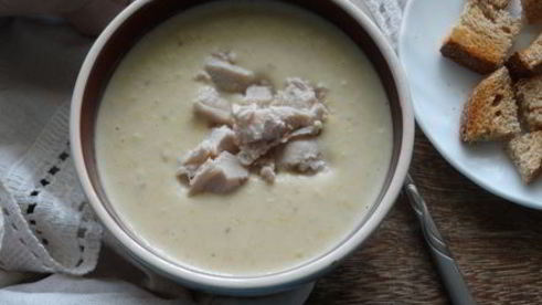 суп пюре с молодым картофелем и кукурузой