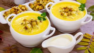 Тыквенный суп-пюре с ароматными сухариками