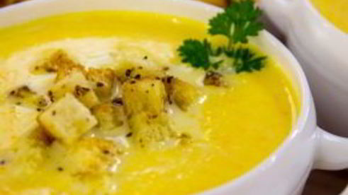 тыквенный суп-пюре с ароматными сухариками