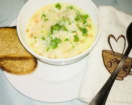 Суп с беконом и сливками