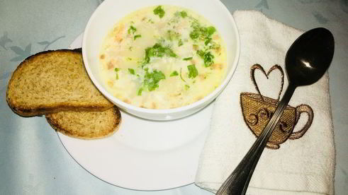 суп с беконом и сливками