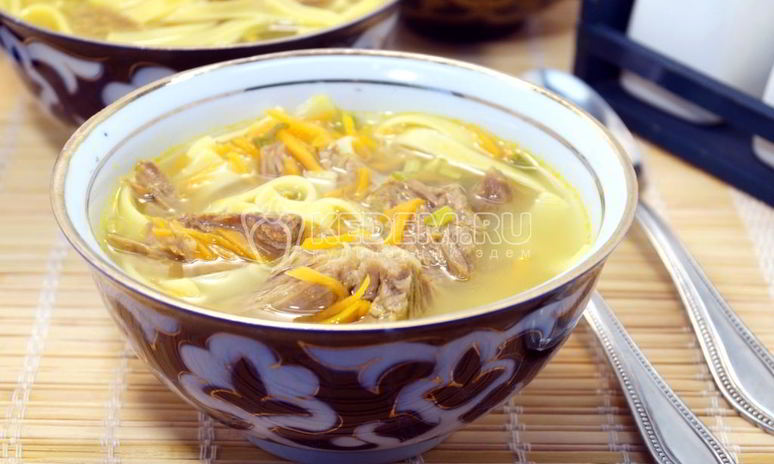 Рецепт супа с говядиной и лапшой