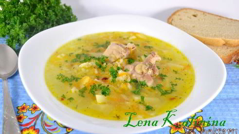 суп с курицей и рисом