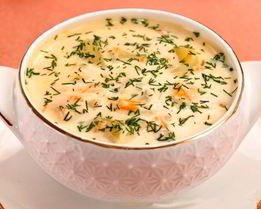 Классический сырный суп с овощами