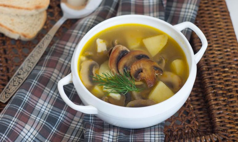 Рецепт сырного грибного супа из шампиньонов