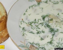 Сырный суп французский с грибами