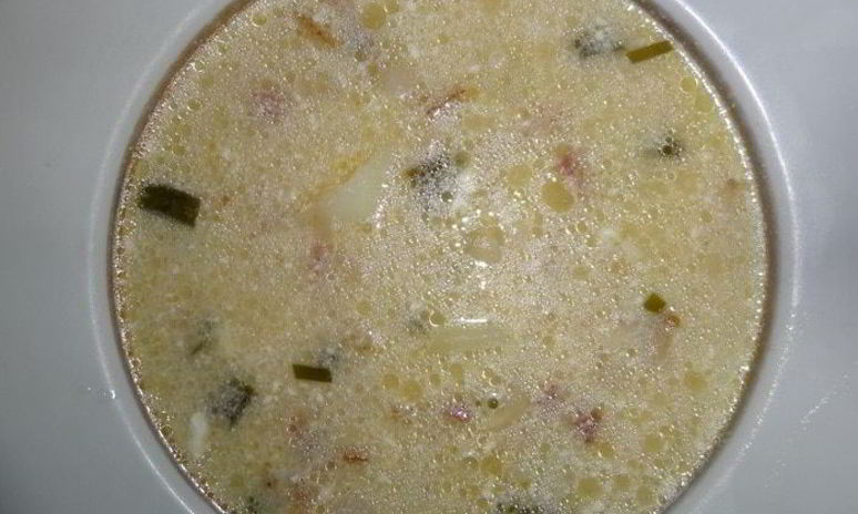 Рецепт сырного супа с беконом