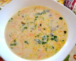 Сырный суп с белой фасолью