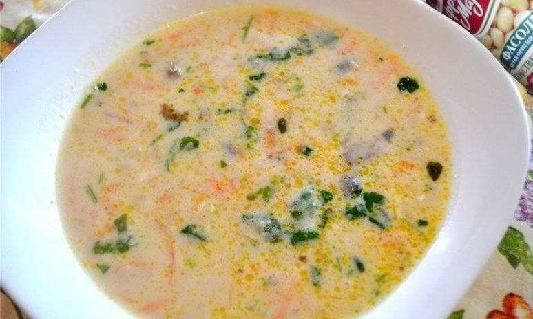 Рецепт сырного супа с белой фасолью