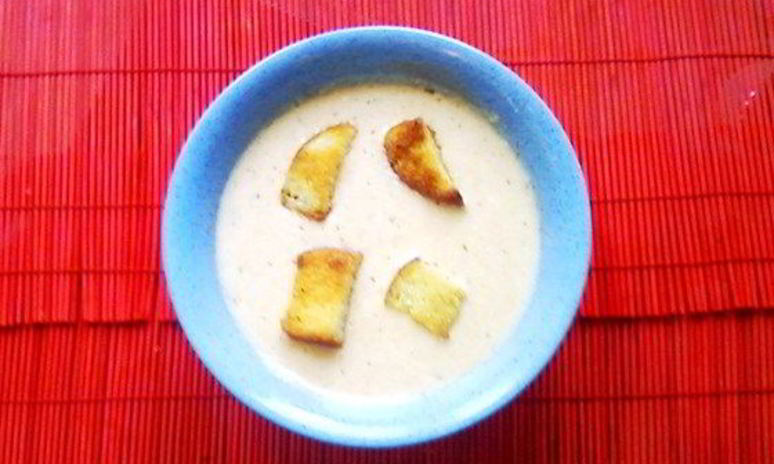 Рецепт сырного супа с гренками