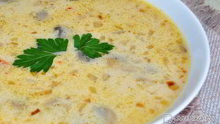 Сырный суп с грибами