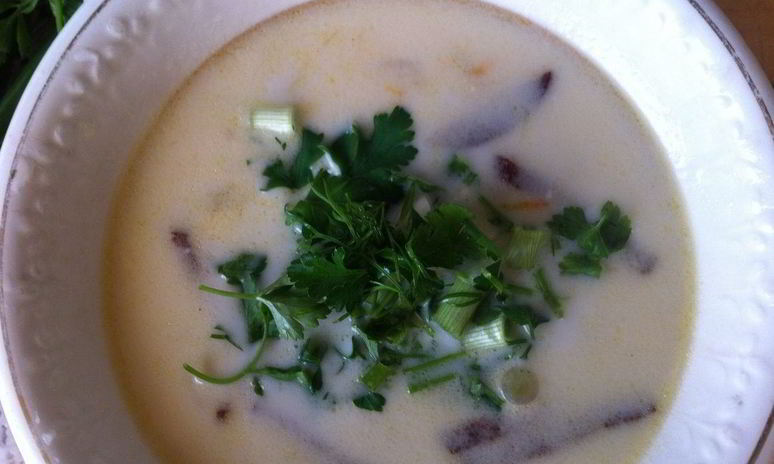 Рецепт сырного супа с колбасоя