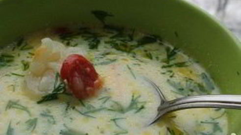 сырный суп с колбасой