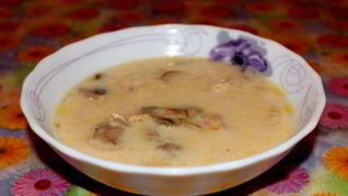 Сырный суп с курицей и грибами