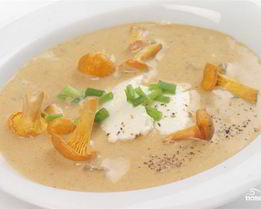 Сырный суп с лисичками