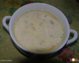 Сырный суп с морепродуктами
