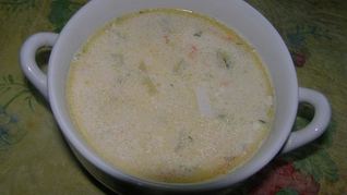 Сырный суп с морепродуктами