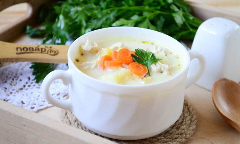 Рецепт сырного супа с морковкой