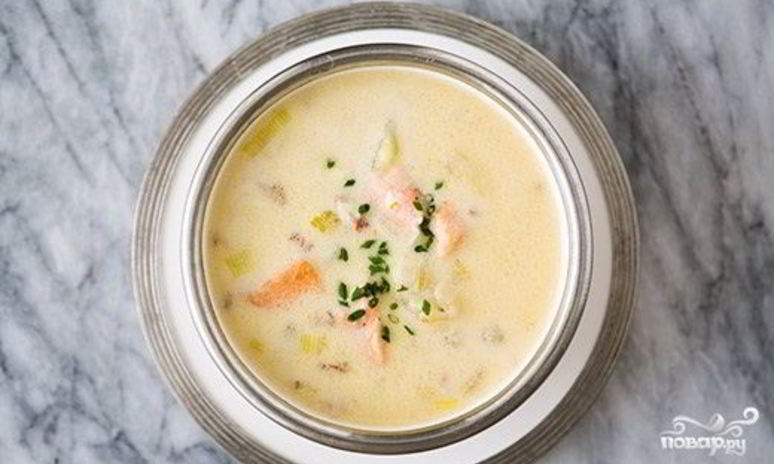 Рецепт сырного супа с семгой