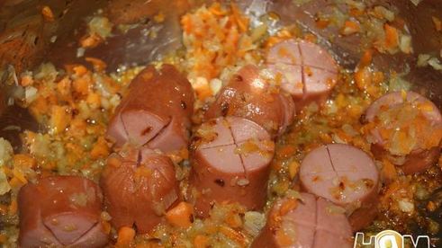 томатный суп с сосисками