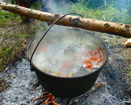 Уха из форели на костре