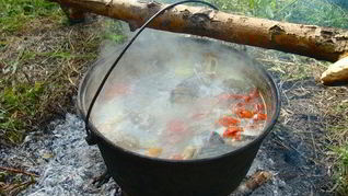 Уха из форели на костре