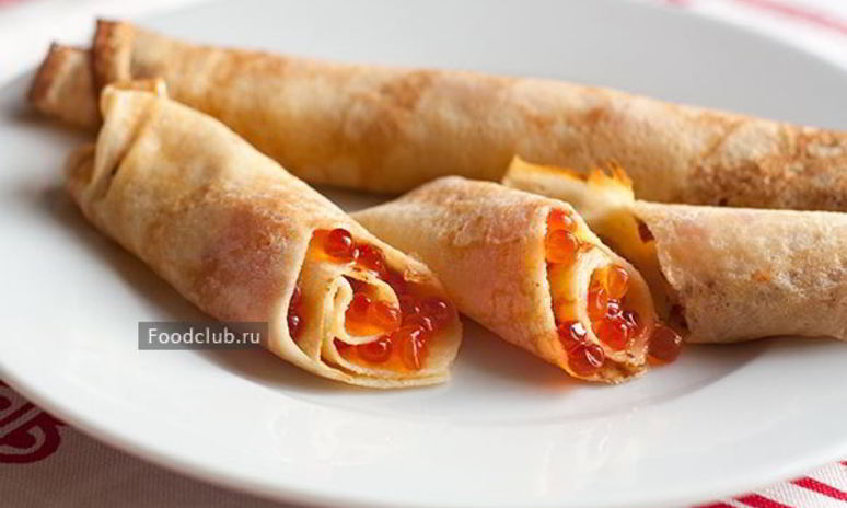 Рецепт блинчиков с икрой