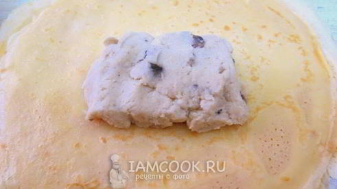 блинчики с мясом, грибами и картошкой