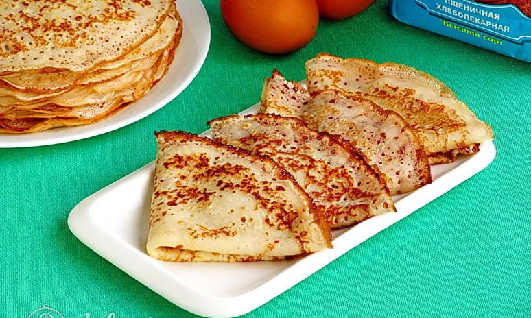 Рецепт блинов на минеральной воде