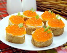 Блины с красной икрой