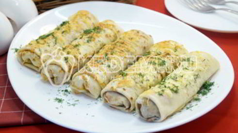 блины с куриным фаршем