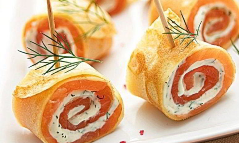 Рецепт блинов с лососем