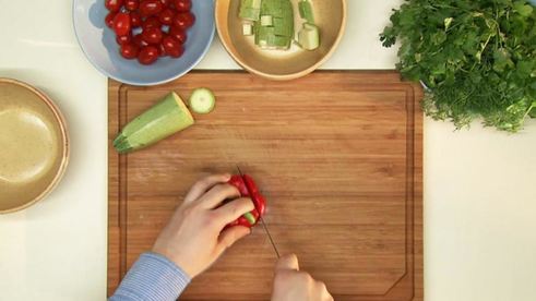 блины с овощным миксом