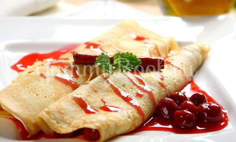 Рецепт блинов с вишнями